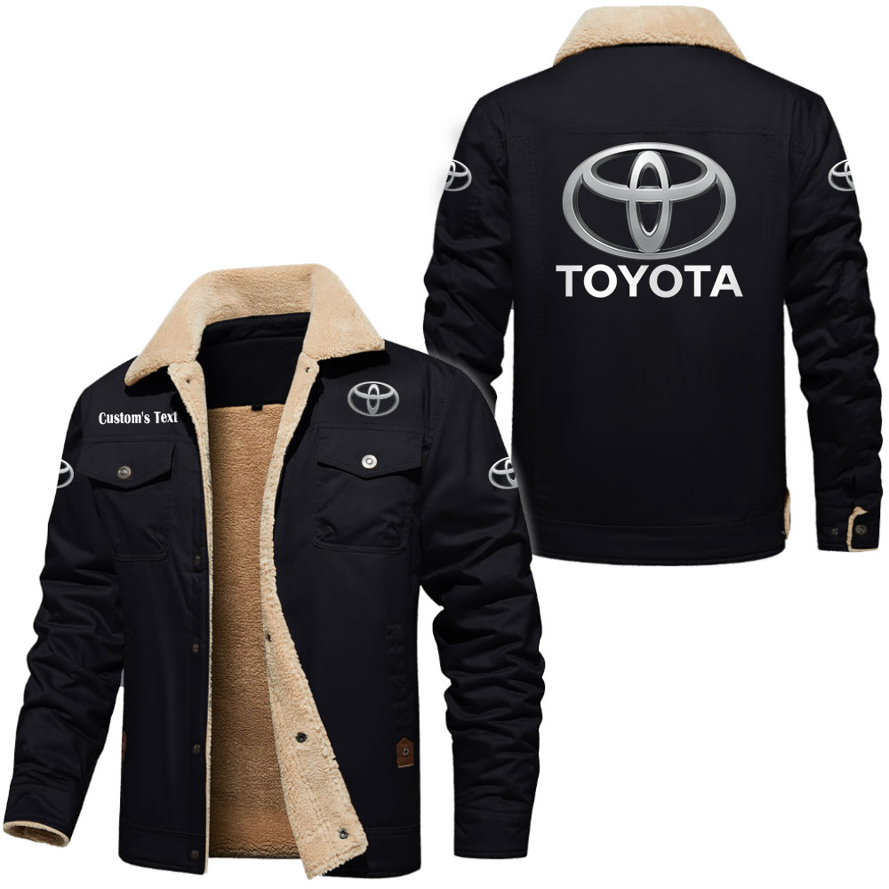 Toyota Motor Corporation Cargo Fleece Lined Cotton Jacket, vintage style, customize name and any logo