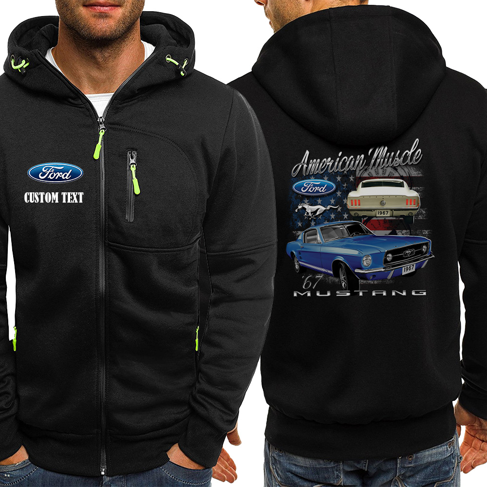 Ford American Muscle Mustang, Ford motor company Zip Hoodie Customize name, color, Logo Car or Motor model
