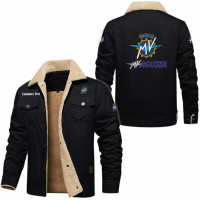 MV Agusta Cargo Fleece Lined Cotton Jacket, vintage style, customize name and any logo