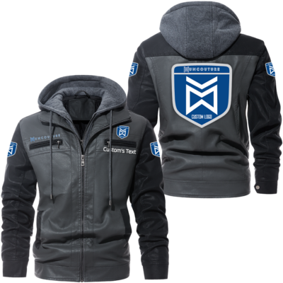 Muncouture Leather Hooded Jacket Multi Pocket Customize Name,Customize Logo Car or Motorcycles model