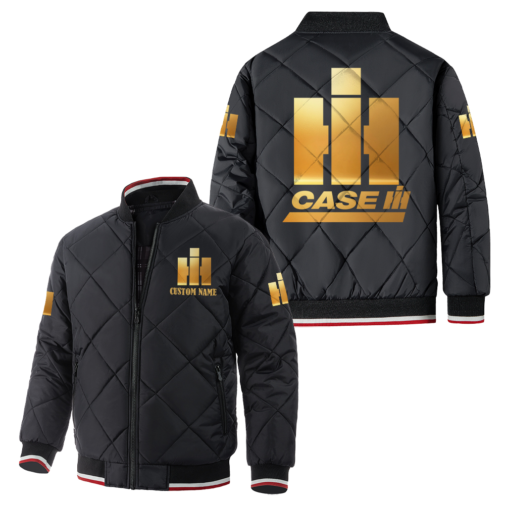 Case IH Golden Logo Puffer Jacket, Bomber jacket Customize Name ...