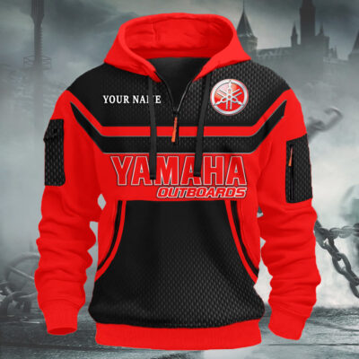 Yamaha Outboards Men's Half Zip Hoodie Full Printing Customize name, color, Logo Car or Motor model